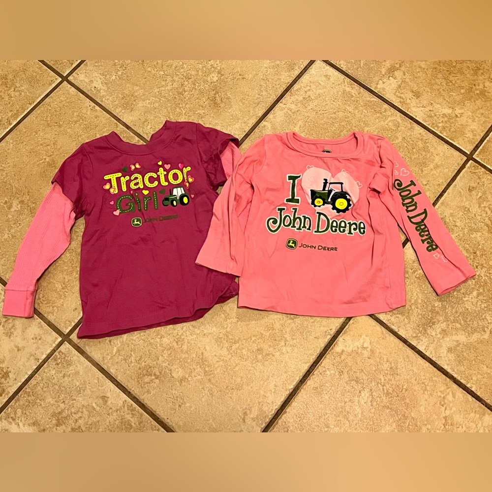 Girls John Deere Shirts (2) Size 2t